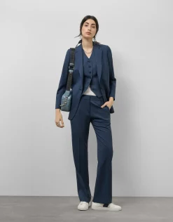 Chaleco sastre masculino lana fresca cuadro gales azul marino