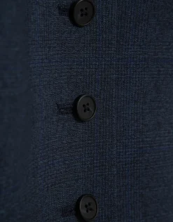 Chaleco sastre masculino lana fresca cuadro gales azul marino