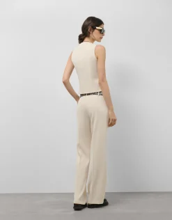 Chaleco sastre masculino crepé beige