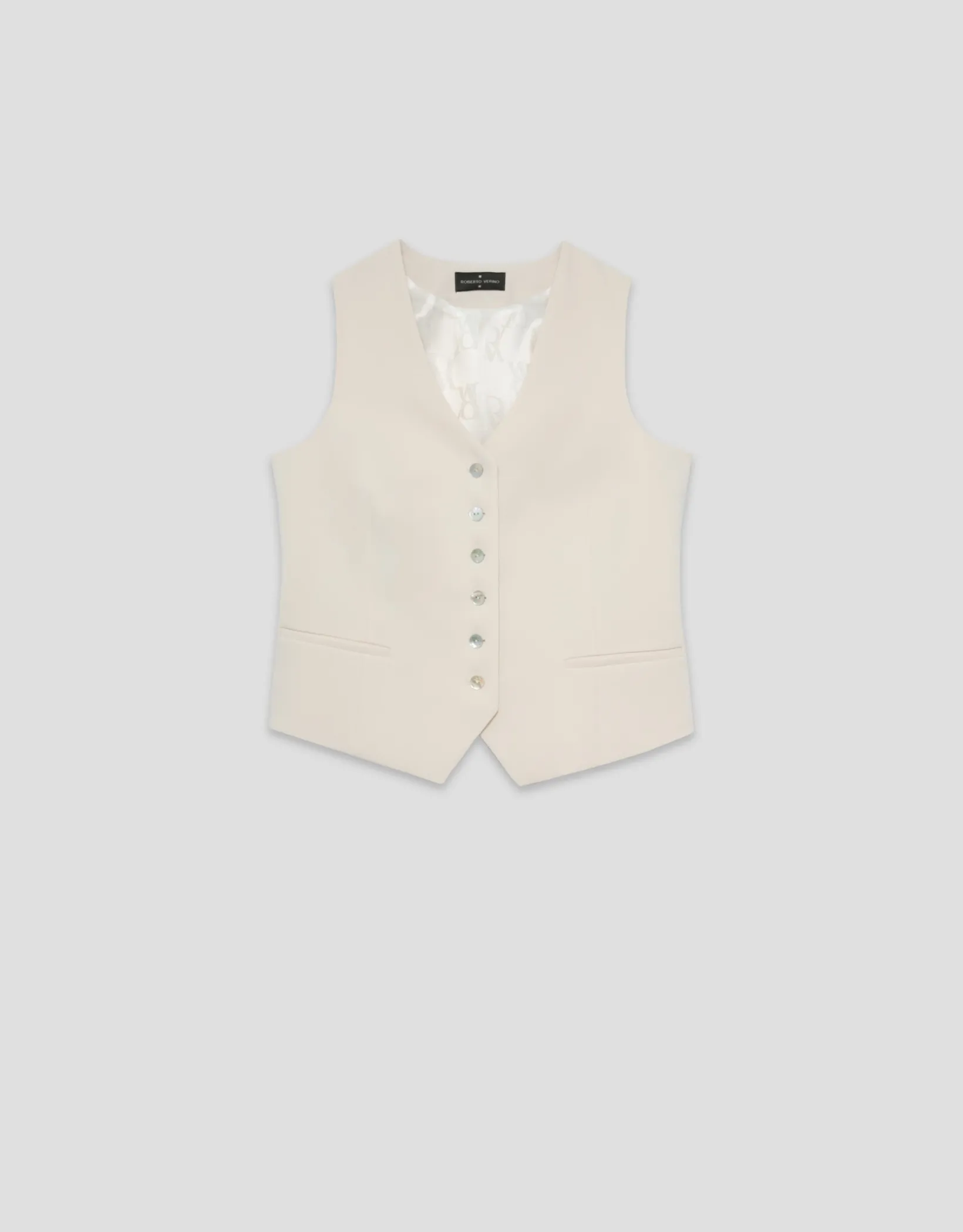 Chaleco sastre masculino crepé beige