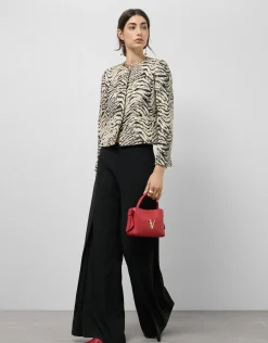 Chaqueta corta jacquard con rafia diseño cebra