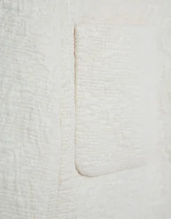 Chaqueta corta jacquard flocado crudo