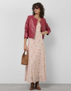 Chaqueta corta napa roja