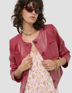 Chaqueta corta napa roja