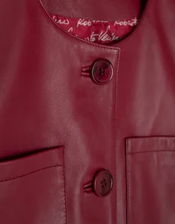 Chaqueta corta napa roja