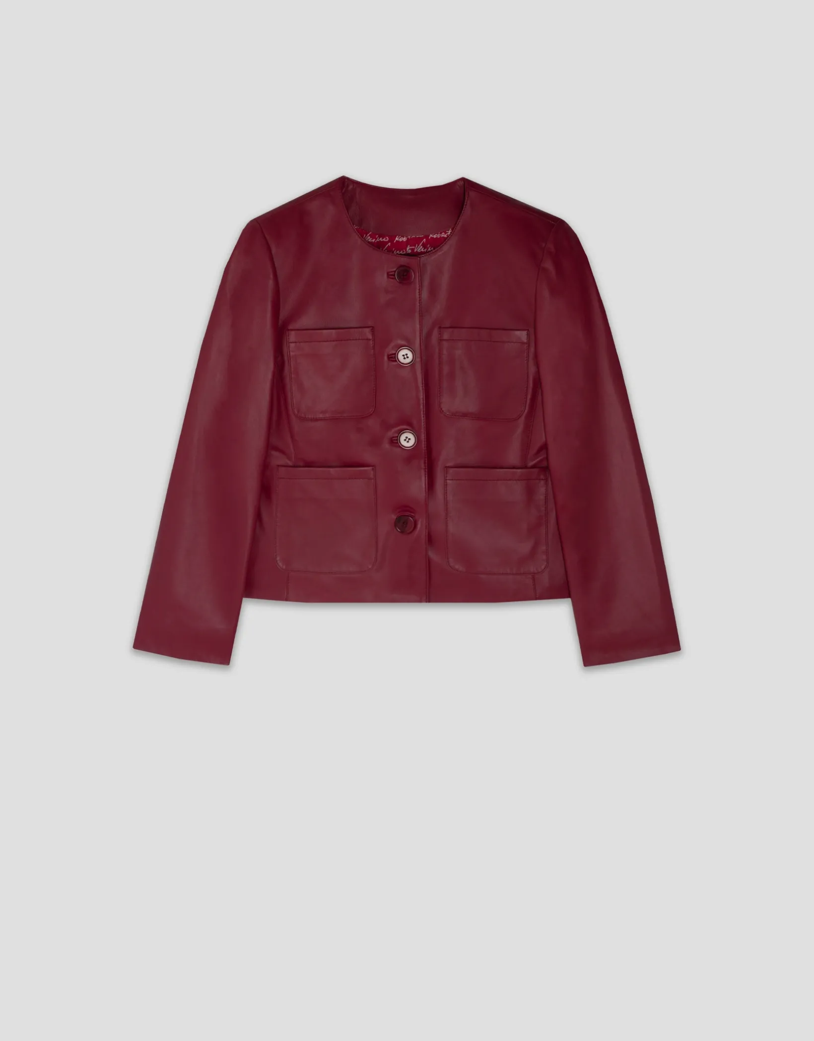 Chaqueta corta napa roja