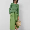 Chaqueta corta tweed tonos verde