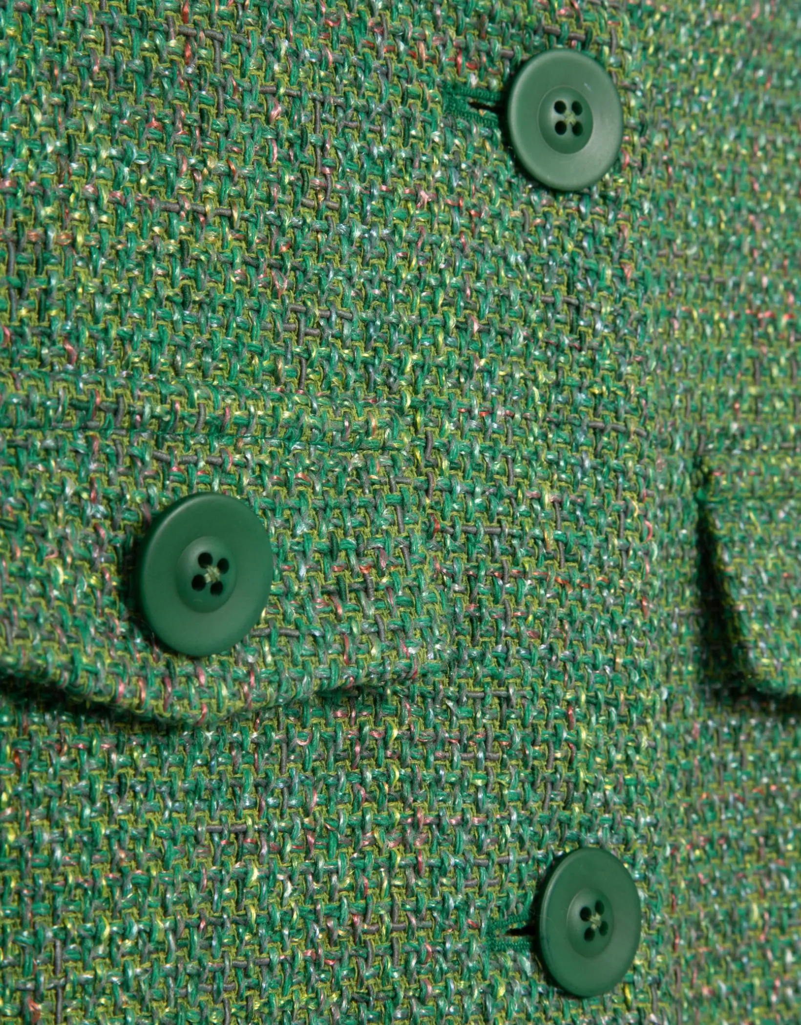 Chaqueta corta tweed tonos verde
