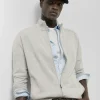 Chaqueta cremallera gris claro melange