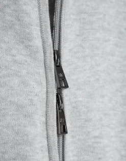 Chaqueta cremallera gris claro melange