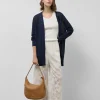 Chaqueta larga punto trabajado azul marino