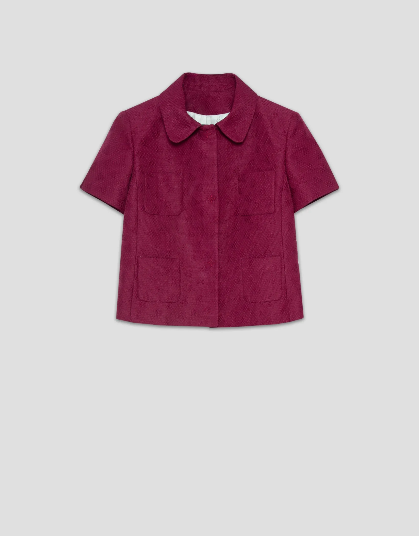 Chaqueta manga corta piqué frambuesa