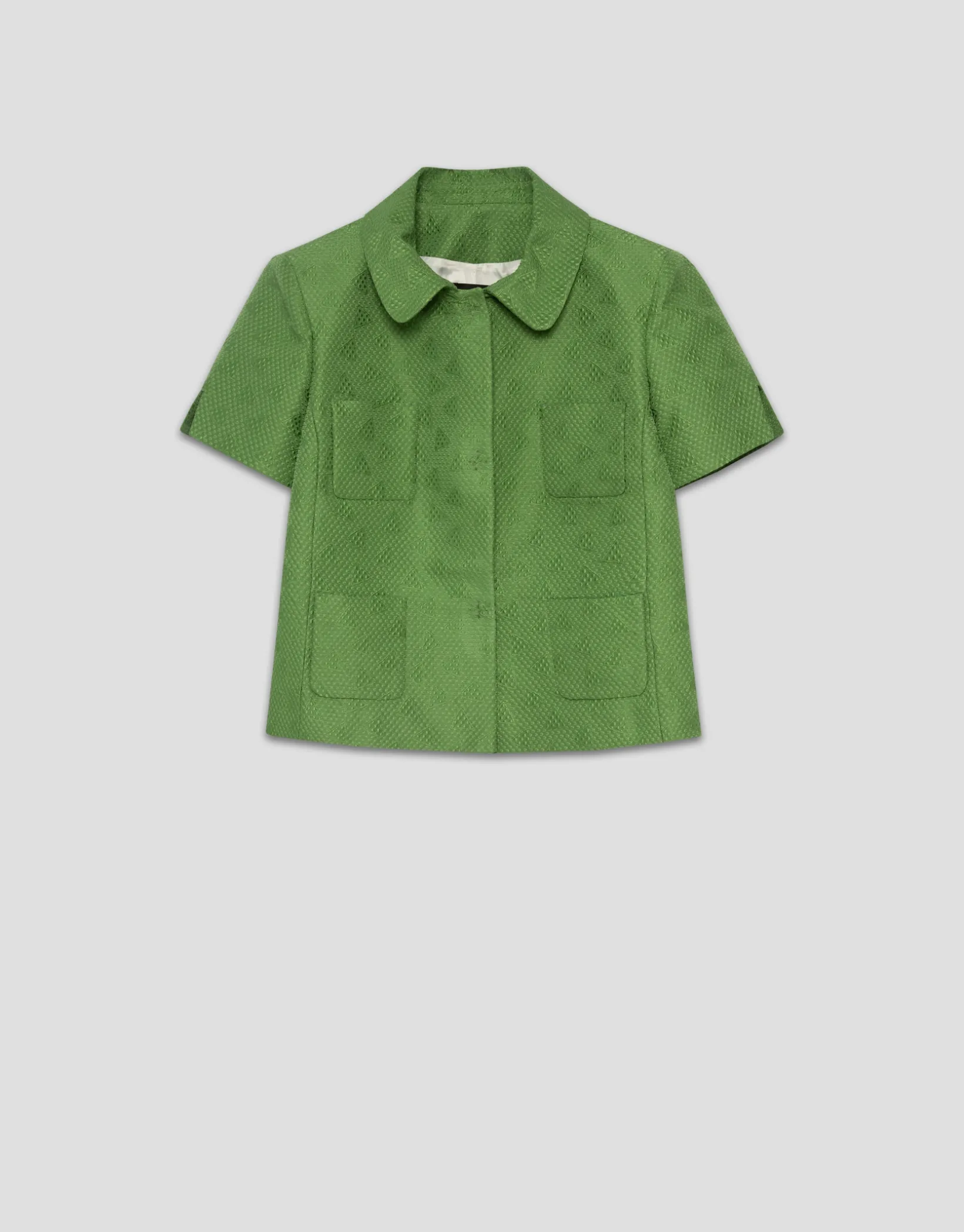 Chaqueta manga corta piqué verde wasabi