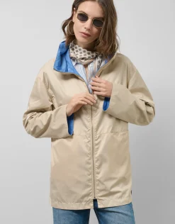 Chaqueta técnica ligera reversible cámel/azul