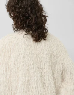 Chaqueta tejido fantasía blanco y plata