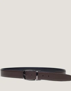 Cinturón reversible piel negro/marrón