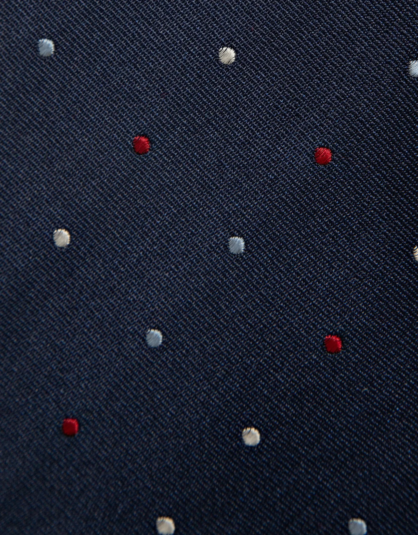 Corbata seda azul con jacquard lunares