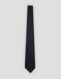 Corbata seda marina jacquard flores