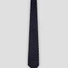 Corbata seda marino con jacquard geométrico plata
