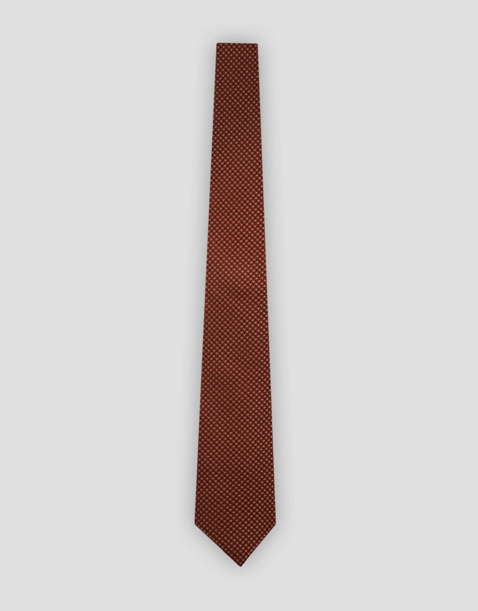 Corbata seda roja jacquard geométrico
