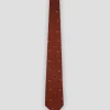 Corbata seda roja jacquard flores