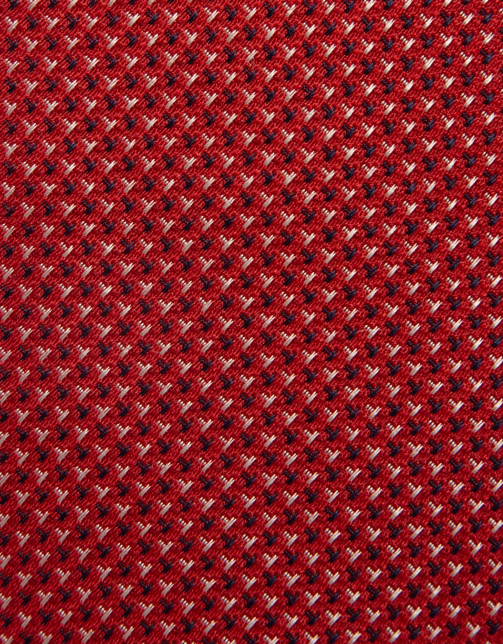 Corbata seda roja jacquard geométrico