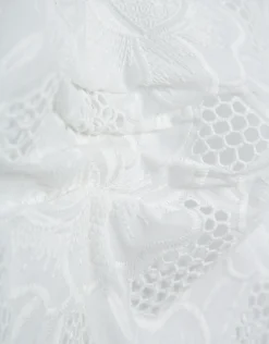 Crop top bordado suizo blanco