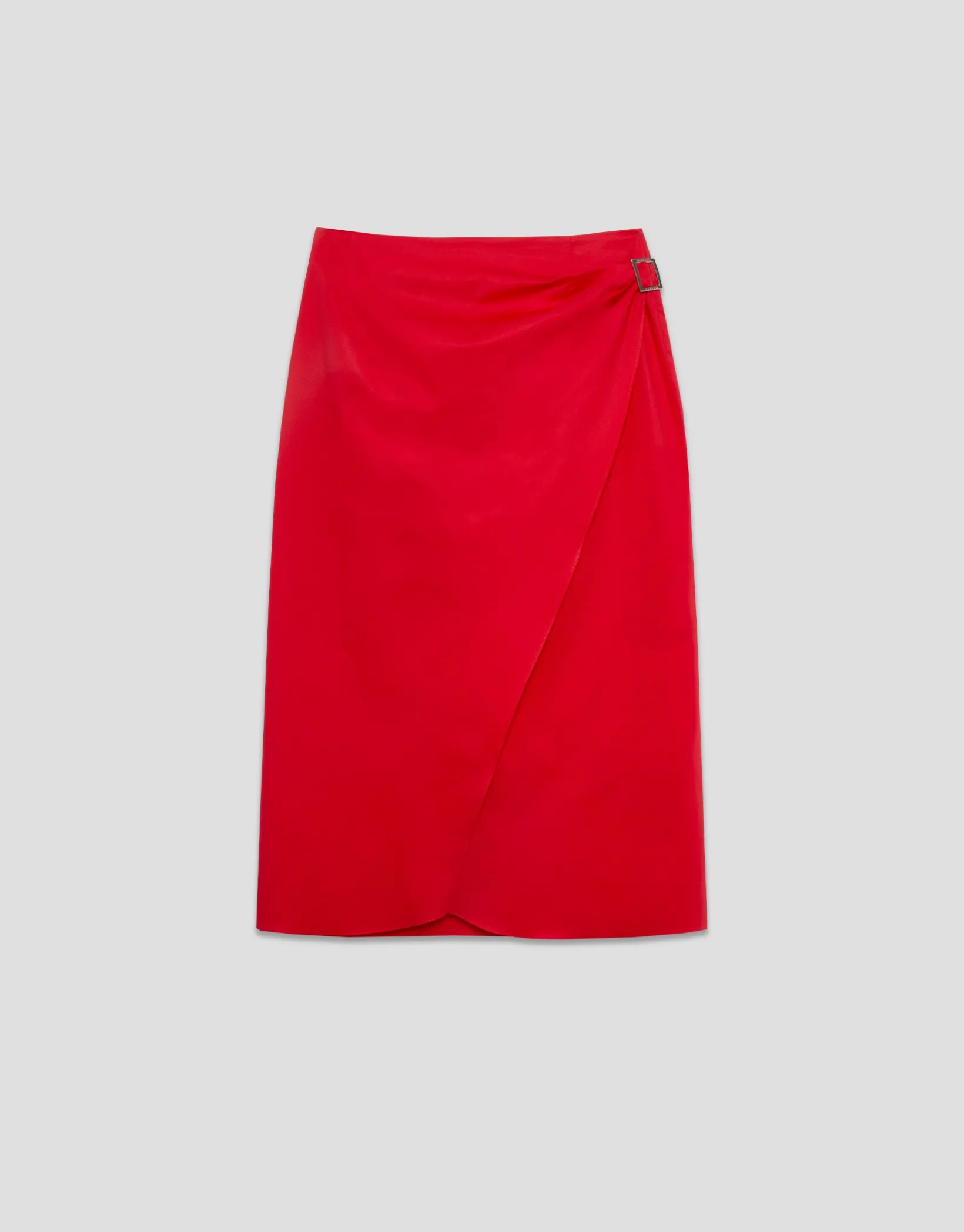 Falda midi estilo pareo algodón rojo