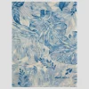 Fular mezcla algodón/lino estampado floral tonos azules