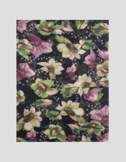 Fular mezcla algodón/lino estampado floral