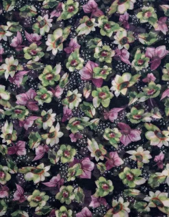 Fular mezcla algodón/lino estampado floral