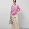 Jersey escote barco punto diseño diagonal rosa claro