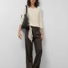 Jersey escote pico crudo con franja central
