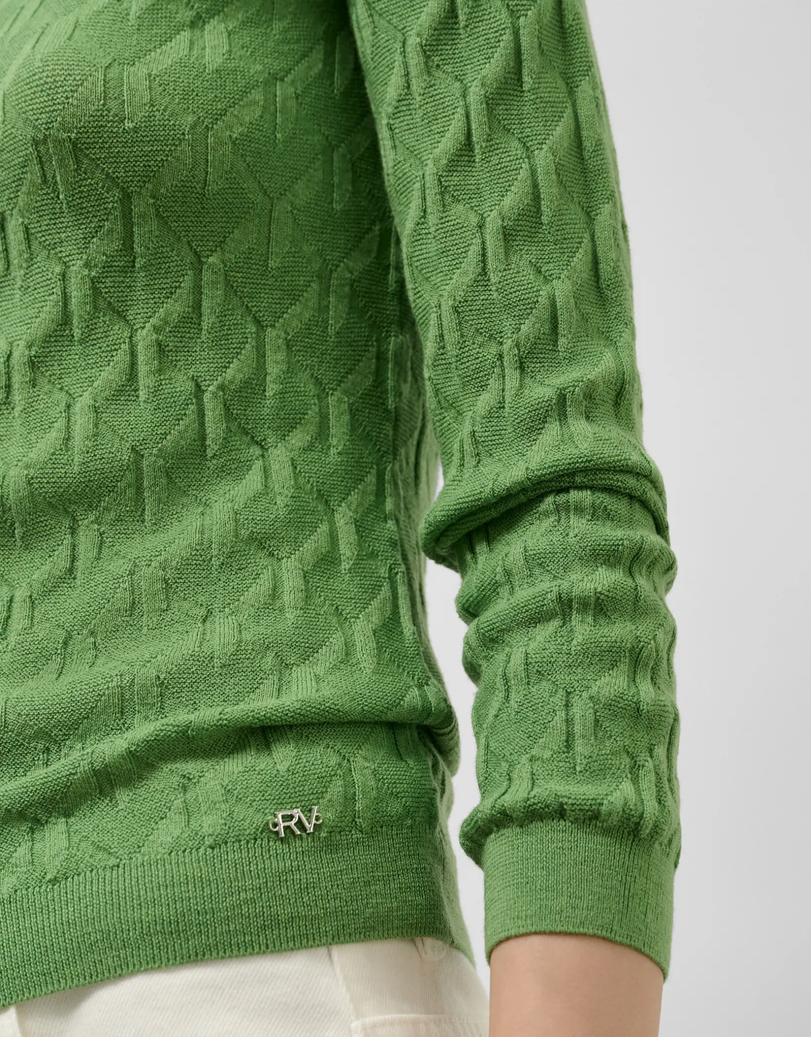 Jersey manga larga lana con ochos verde