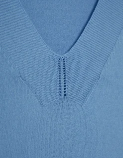 Jersey manga larga sin costuras azul claro