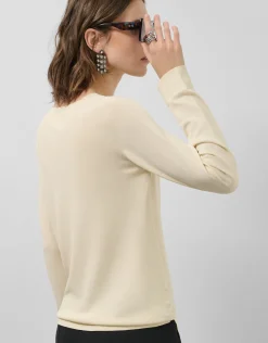 Jersey manga larga sin costuras beige
