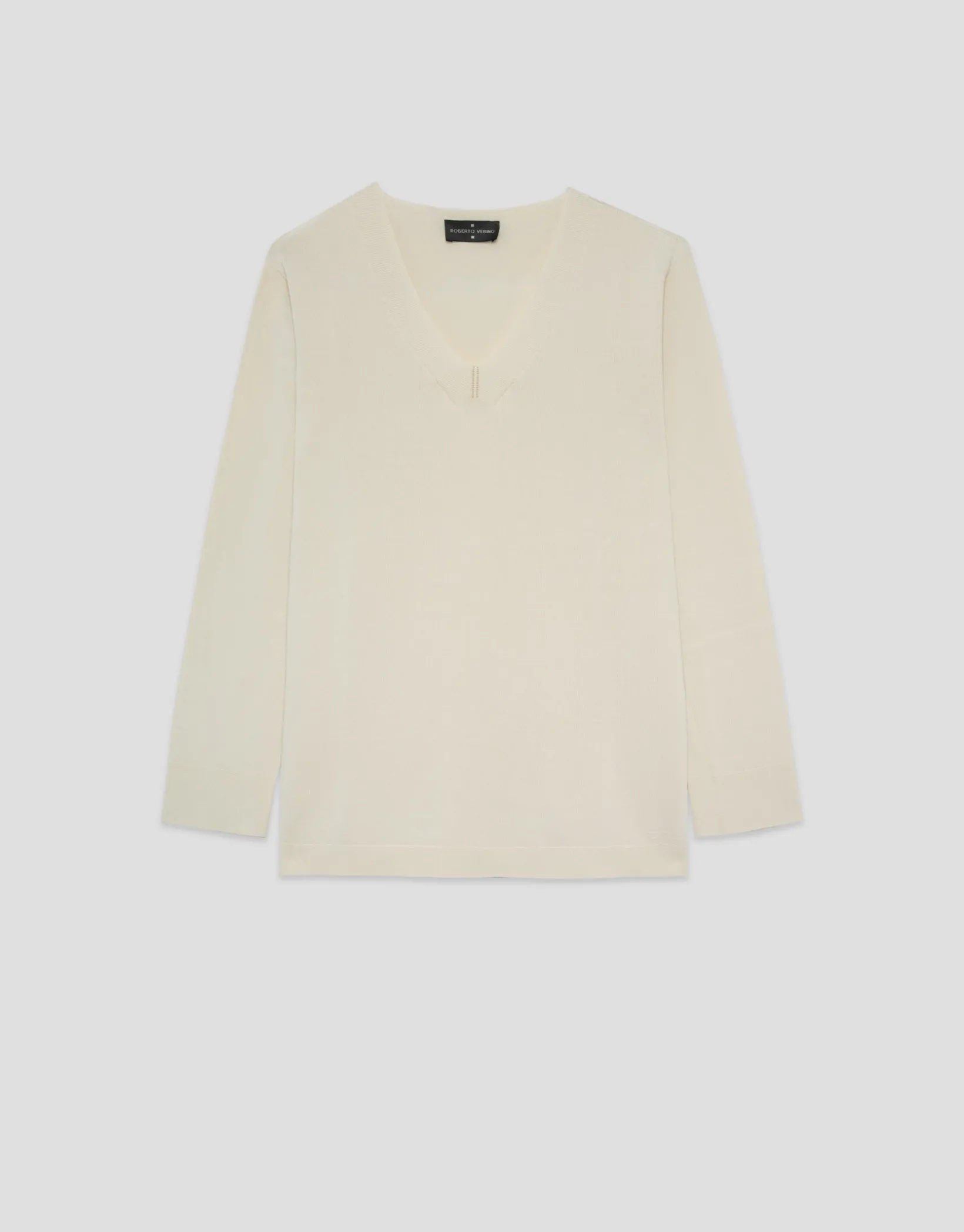 Jersey manga larga sin costuras beige