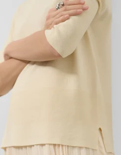 Jersey manga tres cuartos sin costuras beige