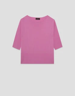 Jersey manga tres cuartos sin costuras rosa