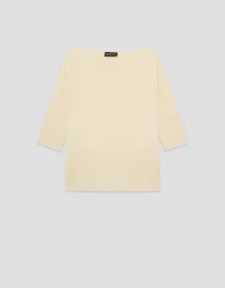 Jersey manga tres cuartos sin costuras beige