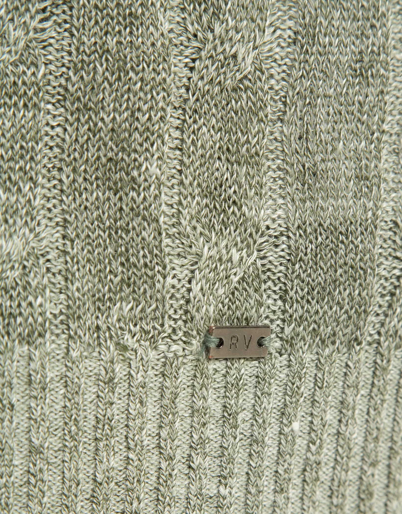 Jersey ochos punto algodón/lino verde caqui claro