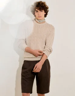 Jersey ochos punto algodón/lino beige