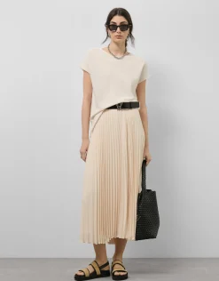 Jersey punto fino manga murciélago beige