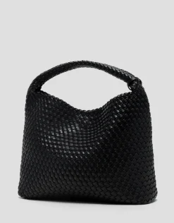 Maxi bolso de hombro Paula Hobo piel trenzada negro