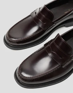 Mocasín masculino piel marrón con antifaz