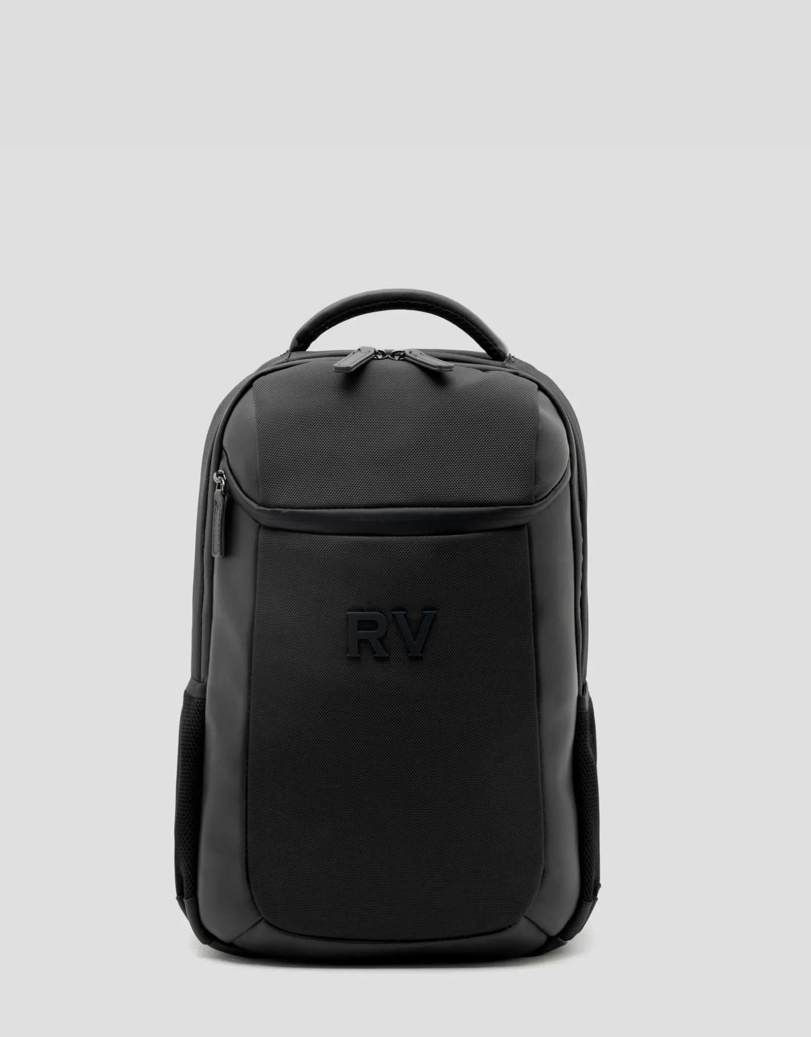 Mochila Mim nailon y piel negra