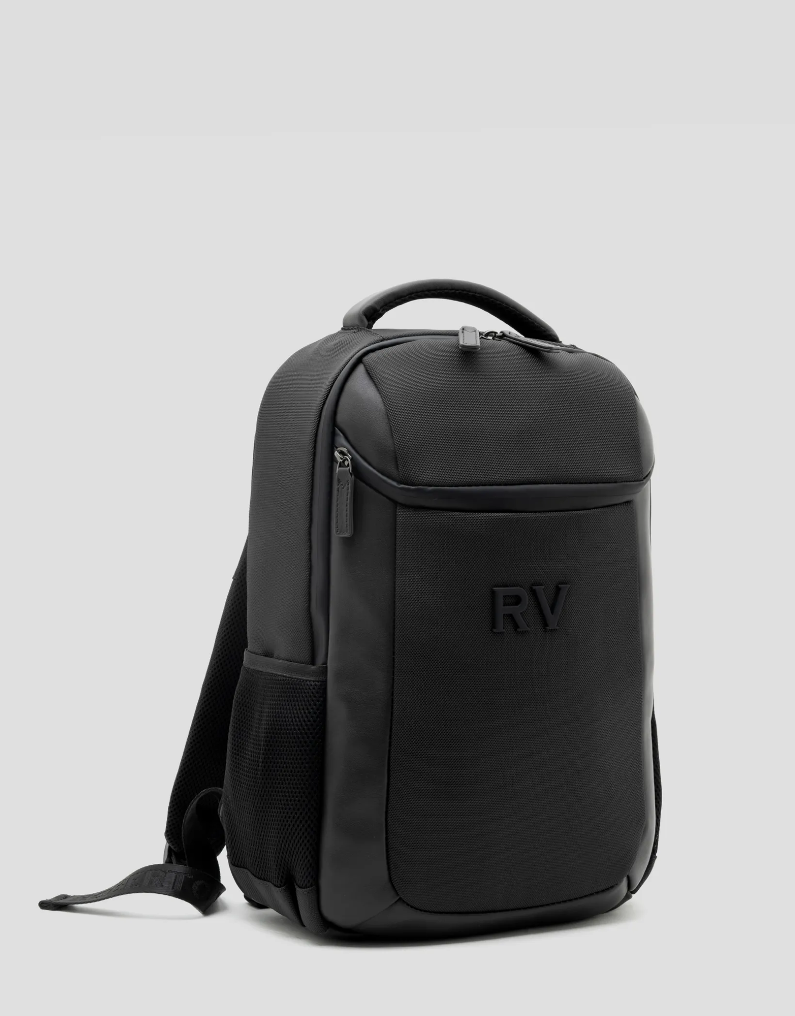 Mochila Mim nailon y piel negra