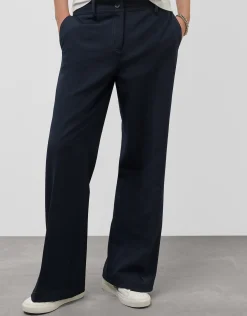 Pantalón ancho crepé azul marino