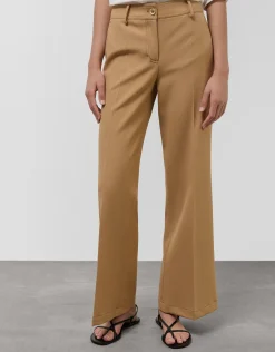 Pantalón ancho crepé cámel