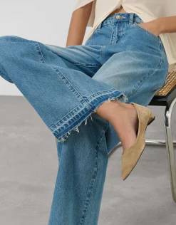 Pantalón ancho vaquero azul claro